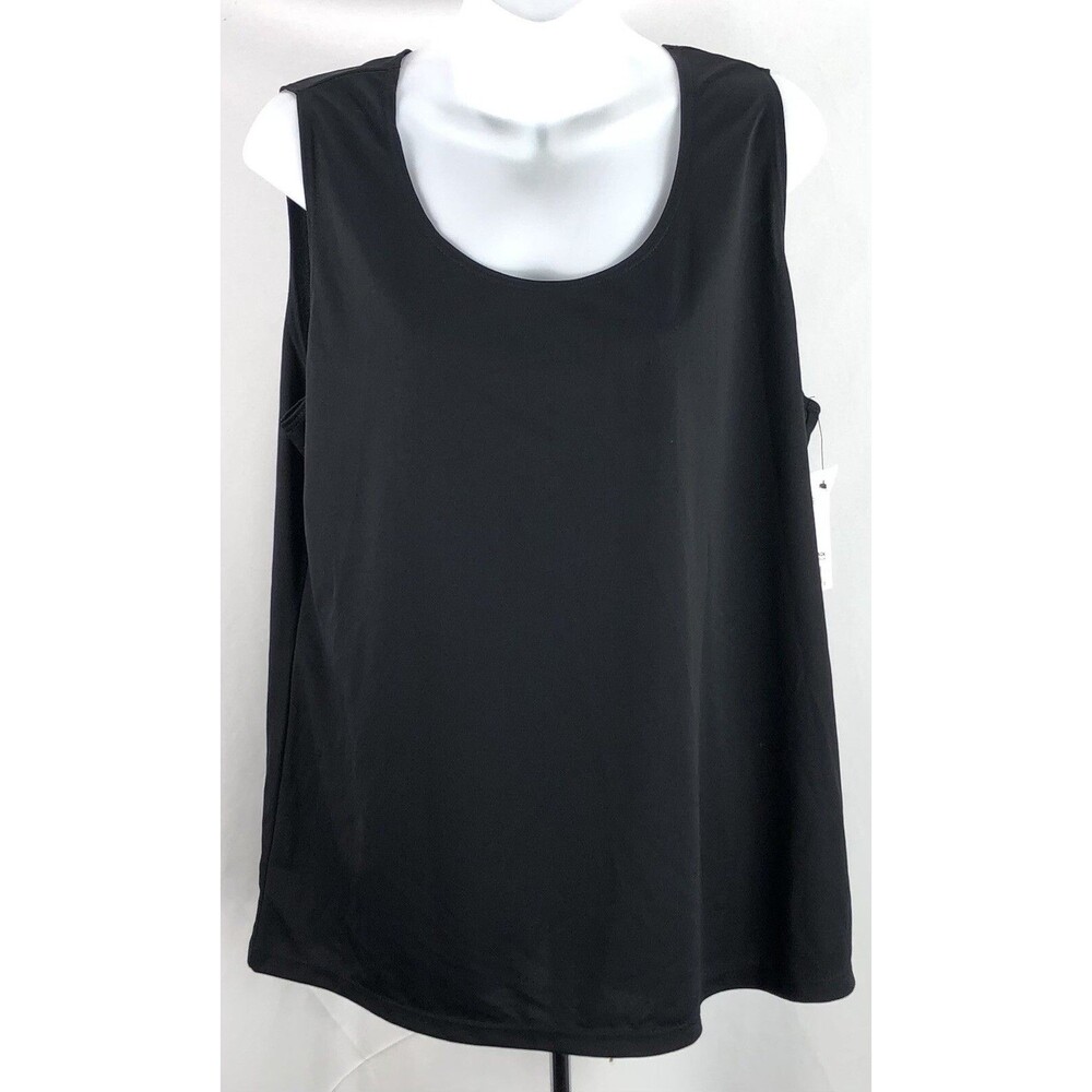 NWT Notations Flowy Sleeveless tank Top XL BLK Scoop Camisole Capsule Classic
